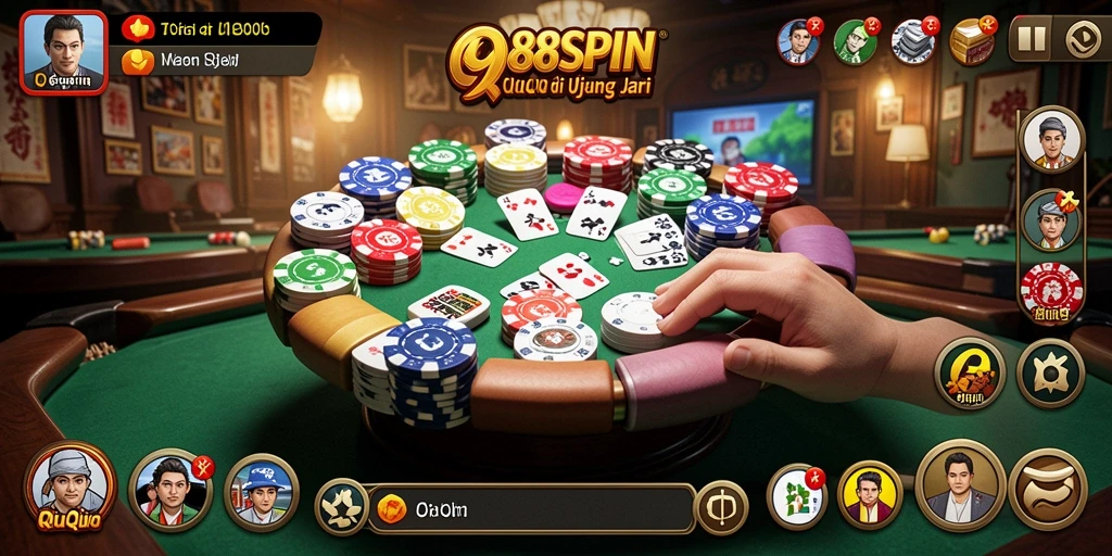 Tampilan gameplay seru dari permainan QiuQiu 988SPIN.