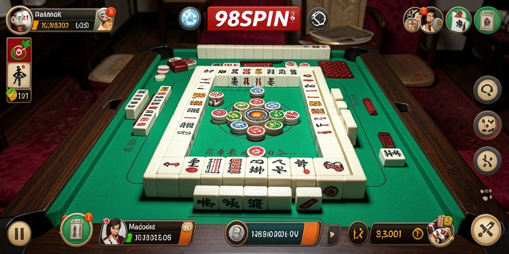 Tampilan gameplay Mahjong yang menarik di 98SPIN.