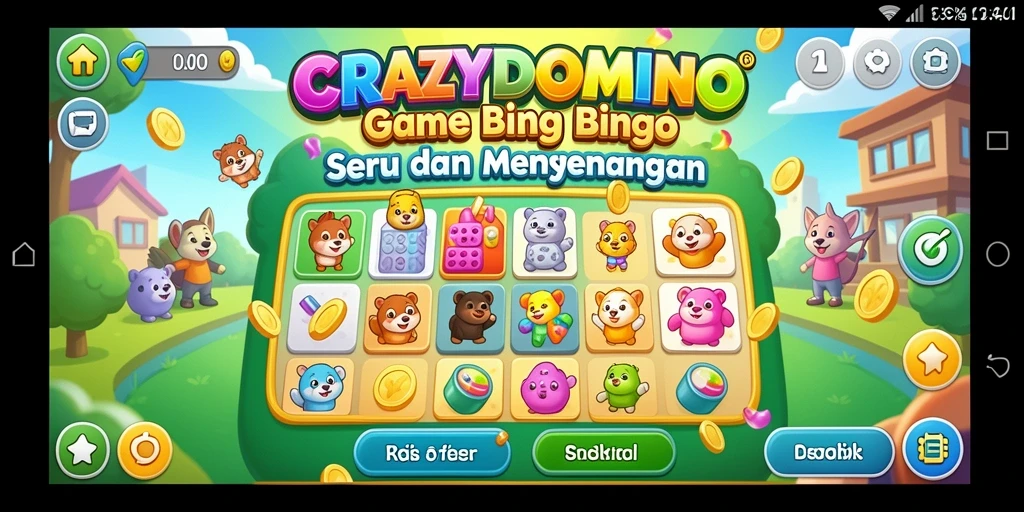 Tampilan gameplay seru di CRAZYDOMINO dengan teman-teman.