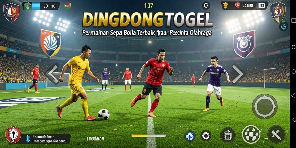 Tangkapan layar DINGDONGTOGEL menampilkan aksi seru di lapangan sepak bola.