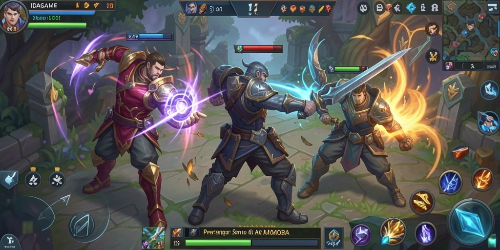 Tampilan seru dari pertarungan dalam game MOBA IDAGAME.