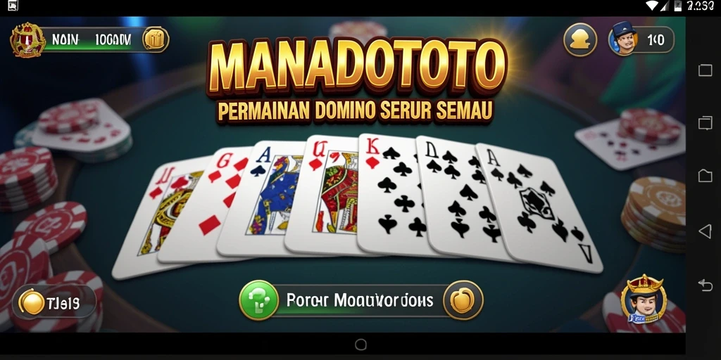 Screenshot gameplay MANADOTOTO yang menunjukkan serunya permainan Domino.