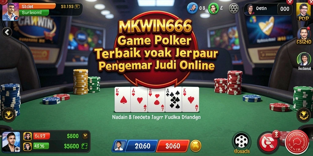 Tampilan utama gameplay MKWIN666 dengan aksi poker yang seru.