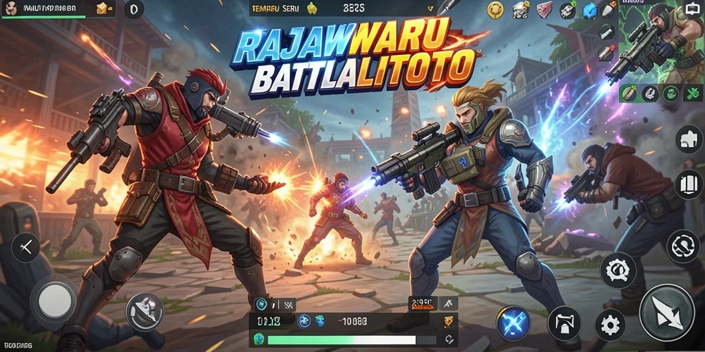 Gameplay intens di pertempuran RAJAWALITOTO Battle Royale