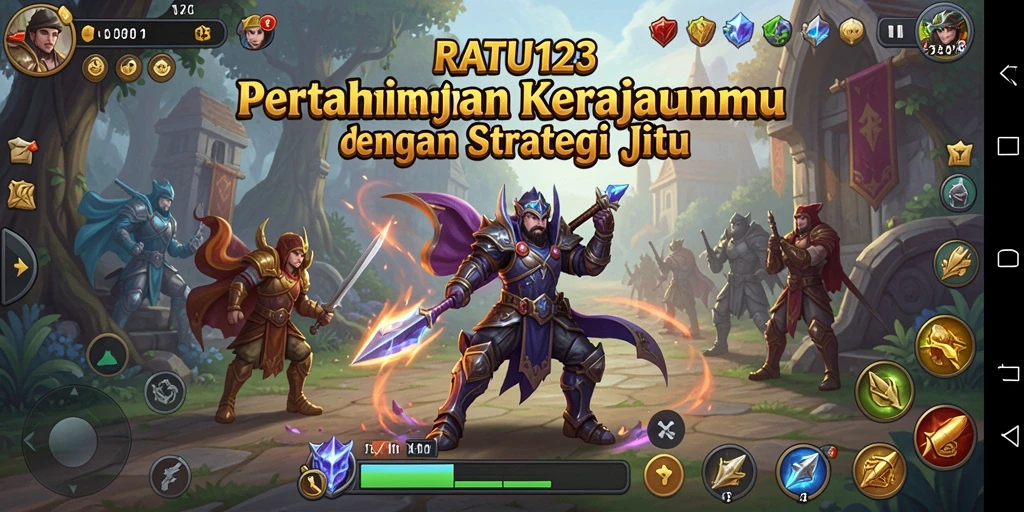 Tampilan gameplay menegangkan dalam RATU123 saat melawan gelombang musuh.