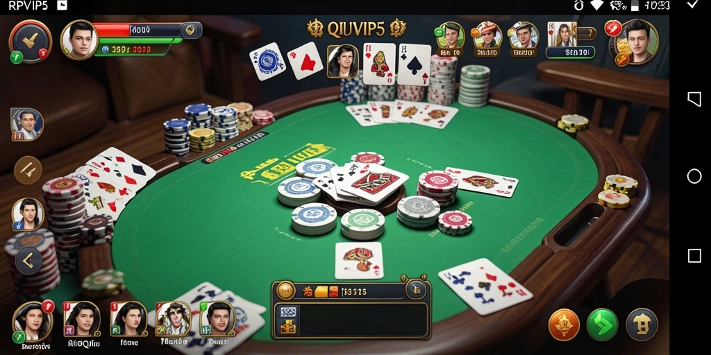 Screenshot RPVIP5 menampilkan gameplay menarik dalam permainan QiuQiu.