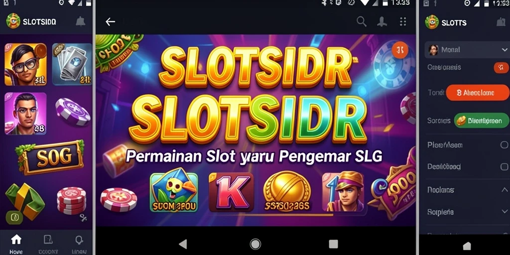 Screenshot utama gameplay SLOTSIDR menampilkan mesin slot dengan tema menarik.